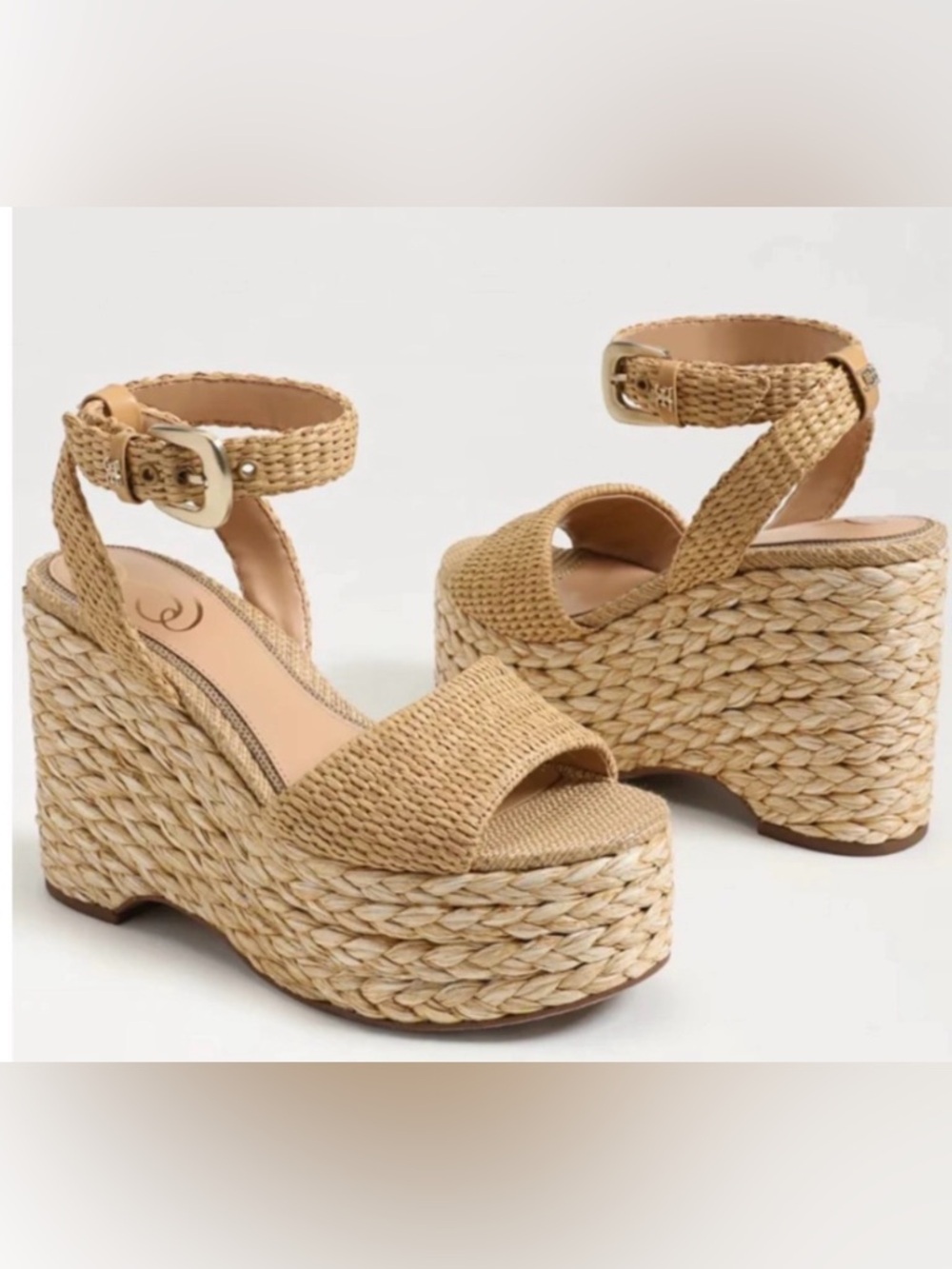 EUC Sam Edelman April Platform Ankle-Strap Wedge Sandals